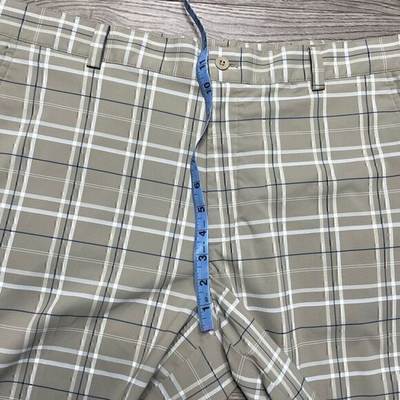 Nike Golf Shorts Mens 36 Beige Plaid Performance Dri Fit Sports Moisture Wicking - Picture 7 of 9